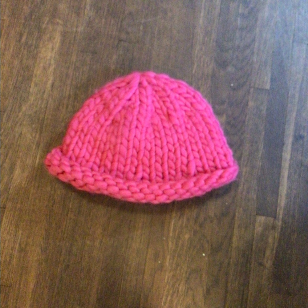 NEW! Wyeth by Todd Magill Chunky Hot Pink Knit Beanie - Picture 2 of 3